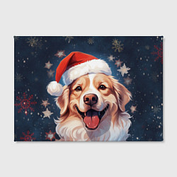 Холст прямоугольный New Years mood from Santa the dog, цвет: 3D-принт — фото 2