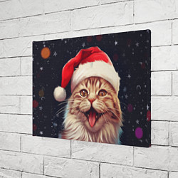 Холст прямоугольный New Years mood from Santa the cat, цвет: 3D-принт — фото 2