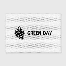 Холст прямоугольный Green Day glitch на светлом фоне по-горизонтали, цвет: 3D-принт — фото 2