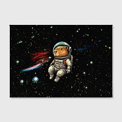 Холст прямоугольный Капибара бравый космонавт - фантазия, цвет: 3D-принт — фото 2