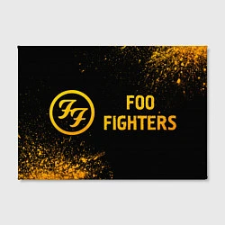 Холст прямоугольный Foo Fighters - gold gradient по-горизонтали, цвет: 3D-принт — фото 2