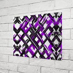 Холст прямоугольный Фиолетовые и чёрные мазки, цвет: 3D-принт — фото 2