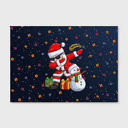 Холст прямоугольный Санта Клаус и снеговик, цвет: 3D-принт — фото 2