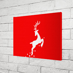 Холст прямоугольный Рождественский олень Red and white, цвет: 3D-принт — фото 2