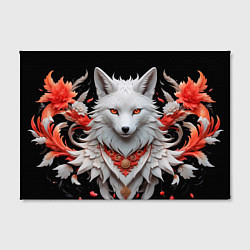 Холст прямоугольный Белая лисица - кицунэ, цвет: 3D-принт — фото 2