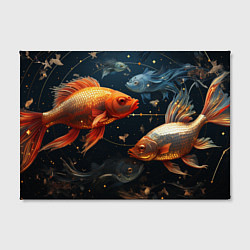Холст прямоугольный Рыбки на темном фоне, цвет: 3D-принт — фото 2