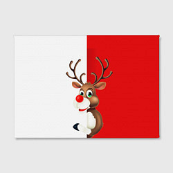 Холст прямоугольный Christmas deer art, цвет: 3D-принт — фото 2