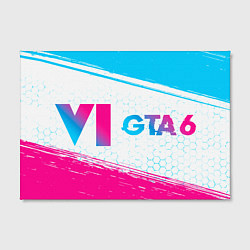 Холст прямоугольный GTA 6 neon gradient style по-горизонтали, цвет: 3D-принт — фото 2
