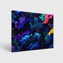 Холст прямоугольный Камуфляж из разноцветных красок, цвет: 3D-принт