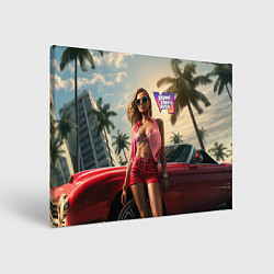 Холст прямоугольный Девушка GTA 6, цвет: 3D-принт