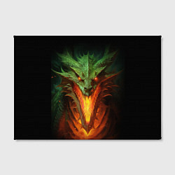 Холст прямоугольный Зеленый огнедышащий дракон, цвет: 3D-принт — фото 2