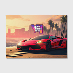 Холст прямоугольный GTA 6 спортивное авто, цвет: 3D-принт — фото 2