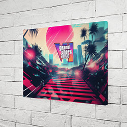 Холст прямоугольный GTA 6 retro abstract, цвет: 3D-принт — фото 2