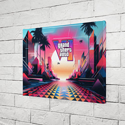Холст прямоугольный GTA 6 retro abstract logo, цвет: 3D-принт — фото 2