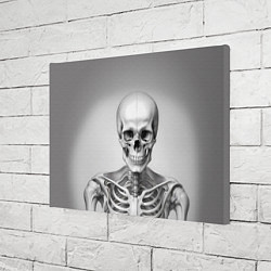 Холст прямоугольный Скелет черно белый, цвет: 3D-принт — фото 2