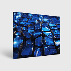 Холст прямоугольный Синие яркие кубики, цвет: 3D-принт