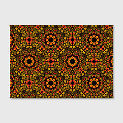 Холст прямоугольный Хохломская роспись круги из цветов и ягод, цвет: 3D-принт — фото 2