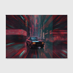 Холст прямоугольный Спорткар на темной улице, цвет: 3D-принт — фото 2