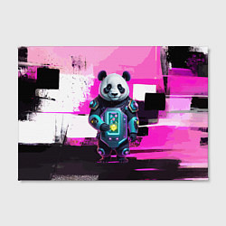 Холст прямоугольный Funny panda - cyberpunk, цвет: 3D-принт — фото 2