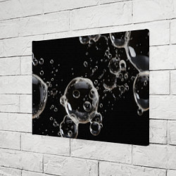 Холст прямоугольный Пузыри на черном, цвет: 3D-принт — фото 2