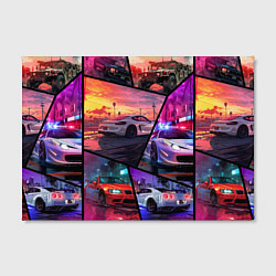 Холст прямоугольный GTA style cars, цвет: 3D-принт — фото 2