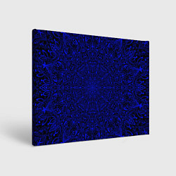 Холст прямоугольный Мандала чёрно-синий, цвет: 3D-принт