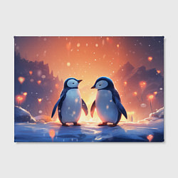 Холст прямоугольный Романтичная пара пингвинов, цвет: 3D-принт — фото 2