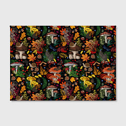 Холст прямоугольный Фон с лесными грибами, цвет: 3D-принт — фото 2