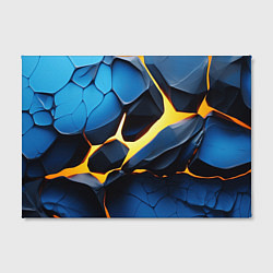 Холст прямоугольный Желтая лава на синих плитах, цвет: 3D-принт — фото 2