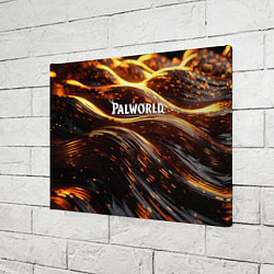 Холст прямоугольный Palworld логотип золотистый и черный фон, цвет: 3D-принт — фото 2