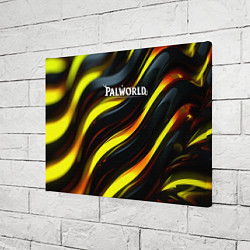 Холст прямоугольный Palworld логотип золотые и черные волны, цвет: 3D-принт — фото 2