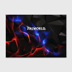 Холст прямоугольный Palworld логотип на черном и фиолетовом абстракте, цвет: 3D-принт — фото 2
