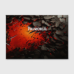 Холст прямоугольный Palworld логотип черные плиты в разломе, цвет: 3D-принт — фото 2