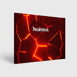 Холст прямоугольный Palworld логотип разлом красных плит, цвет: 3D-принт