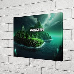 Холст прямоугольный Minecraft logo зеленый мир, цвет: 3D-принт — фото 2