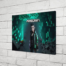 Холст прямоугольный Minecraft cyberpunk green neon, цвет: 3D-принт — фото 2
