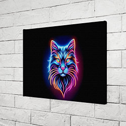 Холст прямоугольный Суровый неоновый кот, цвет: 3D-принт — фото 2