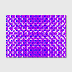 Холст прямоугольный Фиолетовые квадраты на белом фоне, цвет: 3D-принт — фото 2