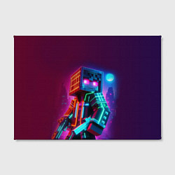 Холст прямоугольный Cyberpunk and Minecraft - collaboration ai art, цвет: 3D-принт — фото 2
