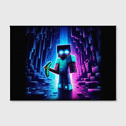 Холст прямоугольный Minecraft - neon character ai art, цвет: 3D-принт — фото 2