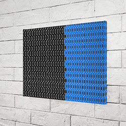 Холст прямоугольный Чёрно-синий паттерн с белой обводкой, цвет: 3D-принт — фото 2