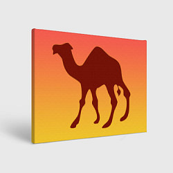 Холст прямоугольный Коричневый силуэт верблюда, цвет: 3D-принт
