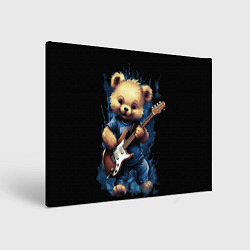 Холст прямоугольный Плюшевый медведь музыкант с гитарой, цвет: 3D-принт
