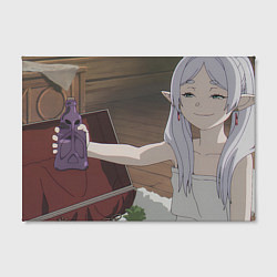 Холст прямоугольный Sousou no Frieren Фрирен ехидная улыбка, цвет: 3D-принт — фото 2