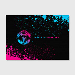 Холст прямоугольный Manchester United - neon gradient по-горизонтали, цвет: 3D-принт — фото 2