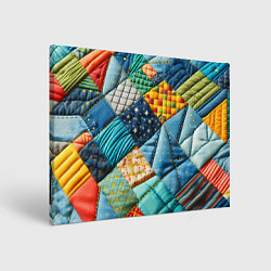 Холст прямоугольный Лоскутное одеяло - пэчворк, цвет: 3D-принт