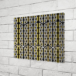 Холст прямоугольный Жёлто-белые треугольники на чёрном фоне, цвет: 3D-принт — фото 2