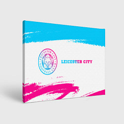 Холст прямоугольный Leicester City neon gradient style по-горизонтали, цвет: 3D-принт