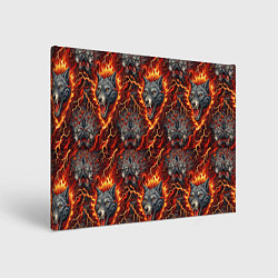 Холст прямоугольный Волки эпичный паттерн, цвет: 3D-принт