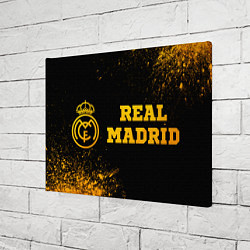 Холст прямоугольный Real Madrid - gold gradient по-горизонтали, цвет: 3D-принт — фото 2